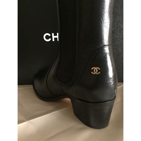 bottes chanel noir|Bottes .